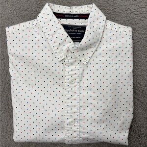 Men’s Scotch & Soda oxford button down cotton polka dot shirt size medium